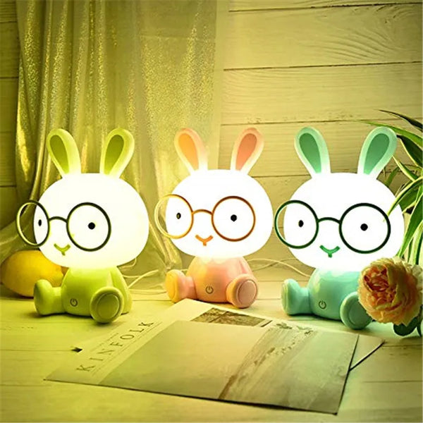 Touch-sensitive LED rabbit night light