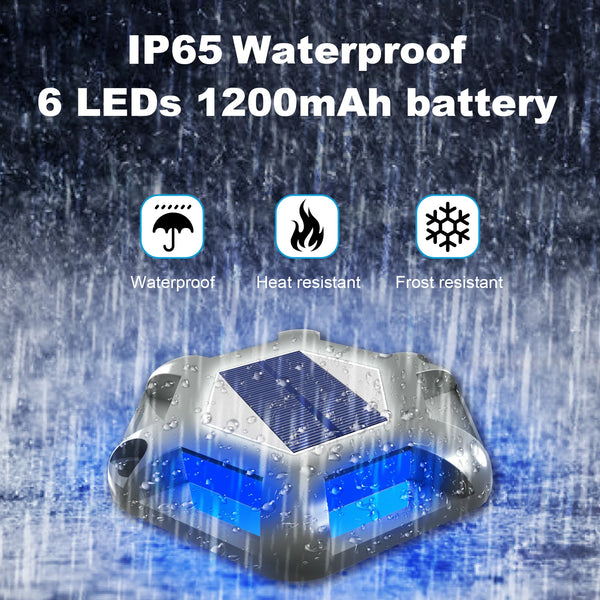 T-SUN 6LED Blue Solar Lights β Waterproof Outdoor Lawn Lamps