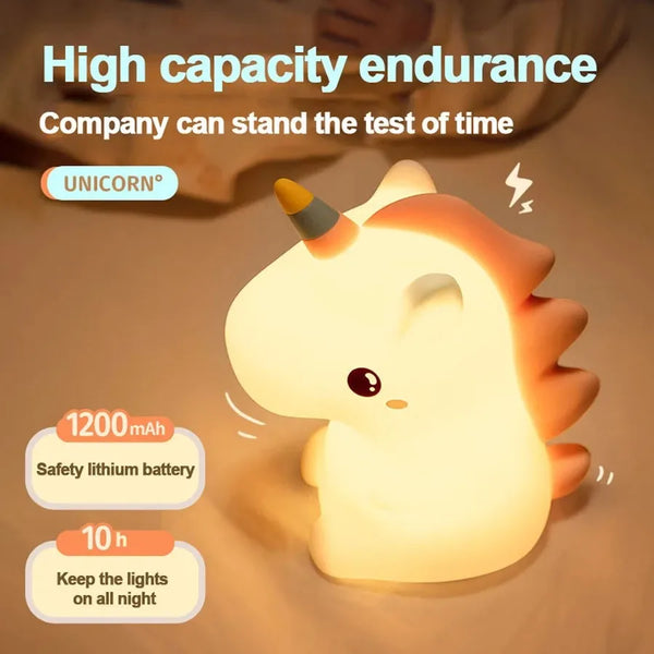 Cute silicone unicorn lamp