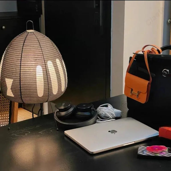 Creative minimalist rice paper LED table lamp, retro decoration