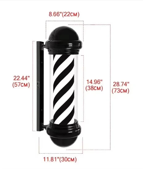 Cylindrical rotating light for beauty salon