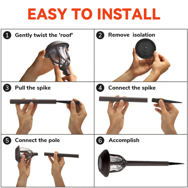 IP44 Waterproof Outdoor Solar Lights, 6 Sets LED Solar Garden Lights