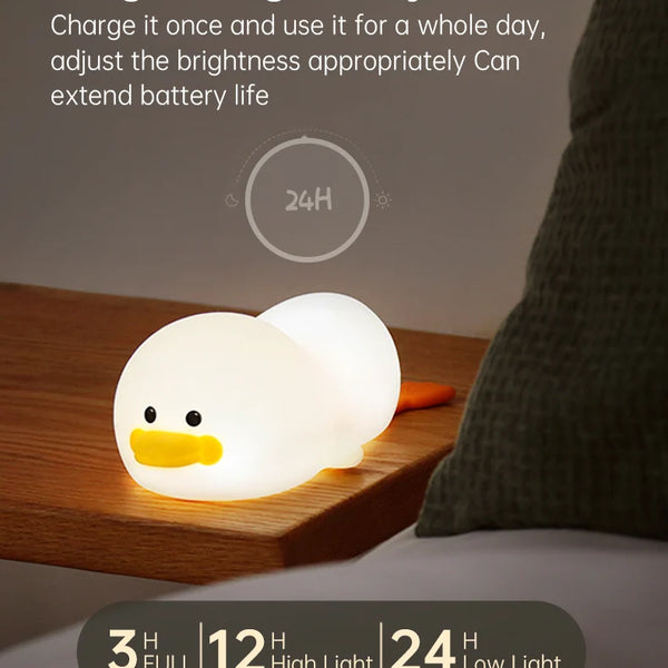 Cute silicone duck lamp