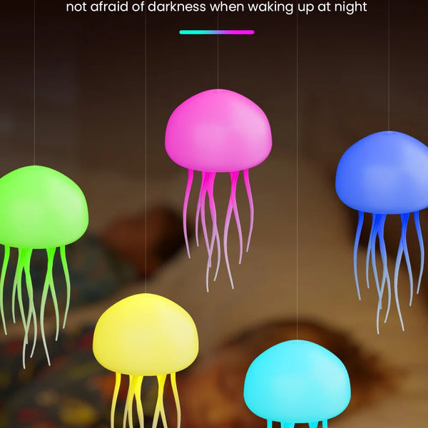 LED bedside lamp with jellyfish design, voice control