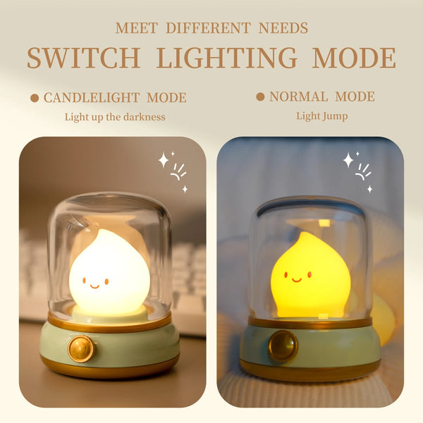 Cute and Creative Mini LED Desk Lamp USB Rechargeable Portable Cartoon Lamp