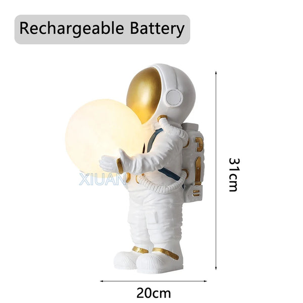 Astronaut desk lamps with rechargeable battery