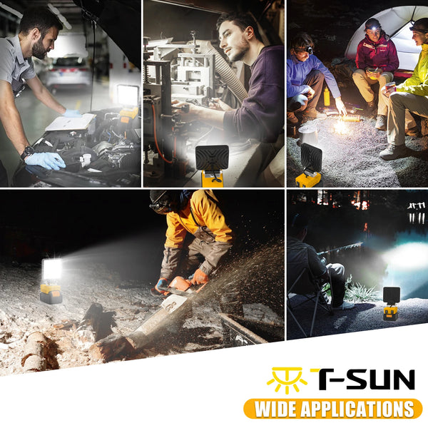 Luz de trabalho LED portátil de 48 W 5200LM, recarregável