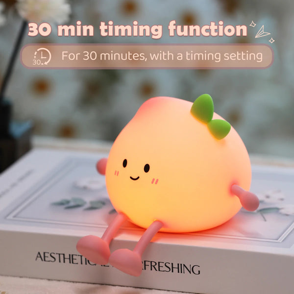 cute peach shaped silicone lamp