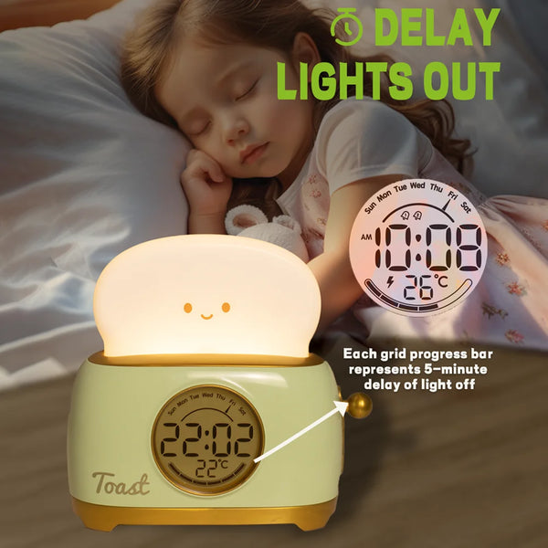 Kids Alarm Clock with LED Night Light, Digital Clock for Children's Sleep Training