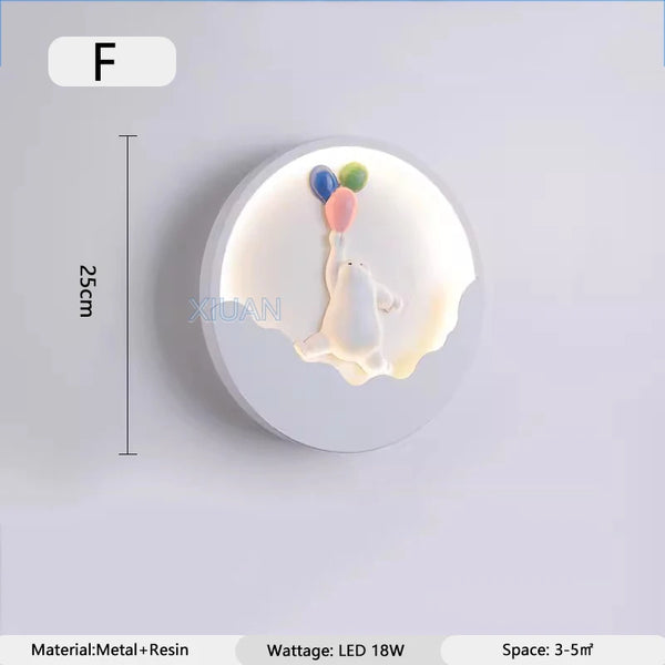 Cartoon Bear Rabbit Wall Lamps