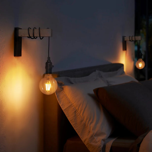 Retro Wooden LED Wall Lamp E27 220V 110V