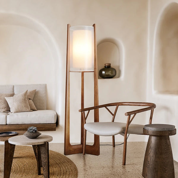 Modern Japanese fabric floor lamp