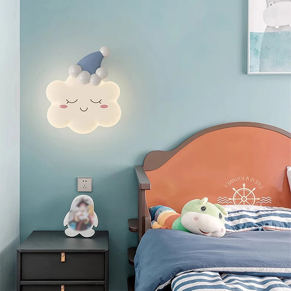 Fluffy Cloud Wall Lamps Yellow Pink Blue