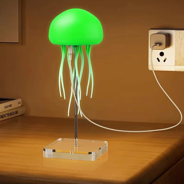 LED bedside lamp with jellyfish design, voice control
