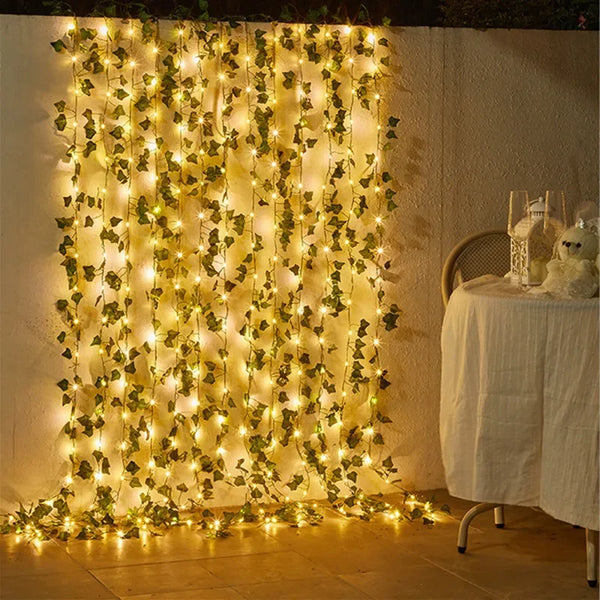 Flower Green Leaf String Lights Artificial