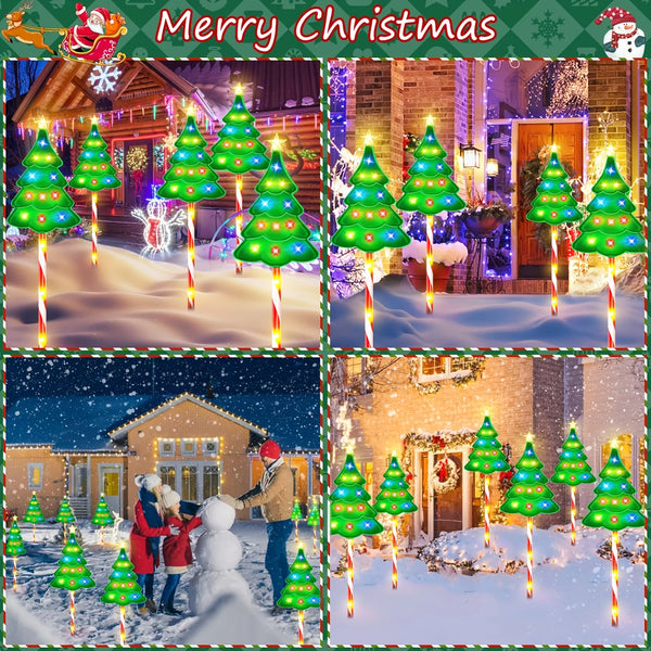 6/12PCS Solar Christmas Path Lights – Candy Cane Outdoor Decor