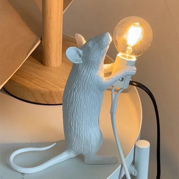 Modern resin LED table lamp with mouse animal