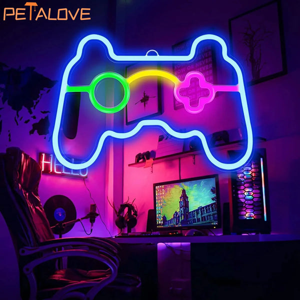 Video game controller neon sign