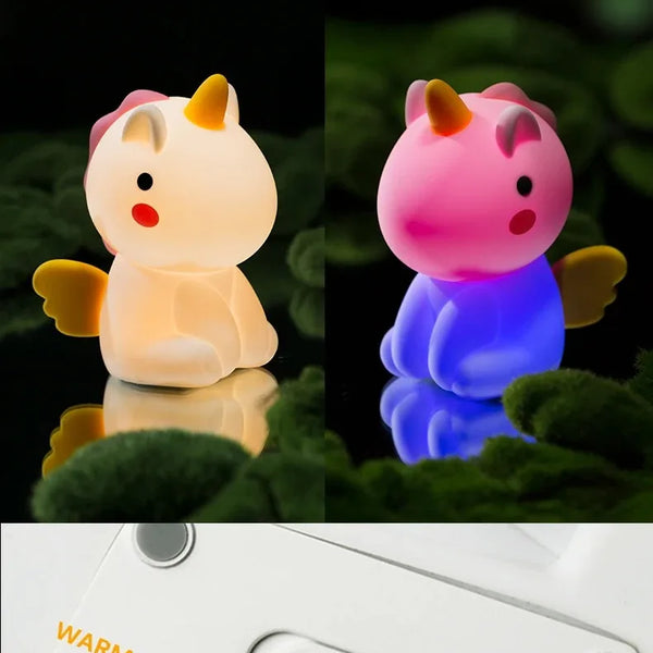 Cute silicone unicorn lamp