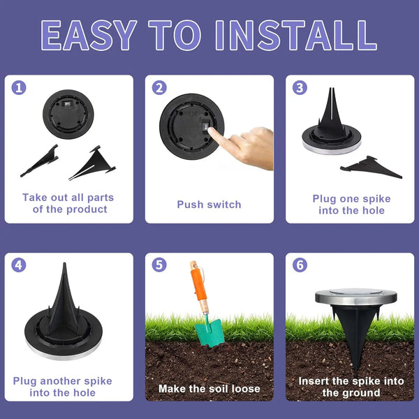 4/8PCS Solar Outdoor Lights β 8 LED Landscape Lighting in Cool & Warm White for Garden & Pathway