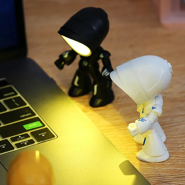 Cute Cartoon Mini Foldable Desk Lamp, Adjustable Angle, Dimmable, AAA Battery Powered, LED