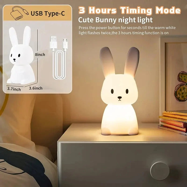 Cute silicone bunny lamp