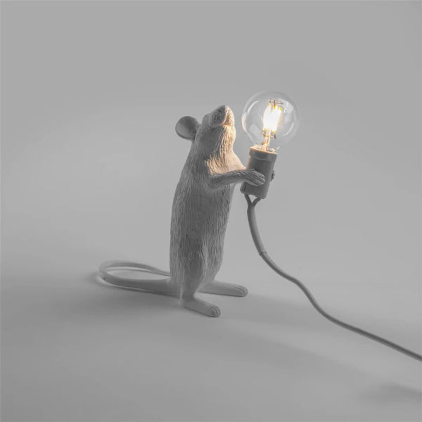 Modern resin LED table lamp with mouse animal