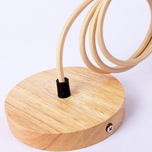Natural Color E27 Pendant Lamp Holder with Single Head Screw Socket and Lampshade Base