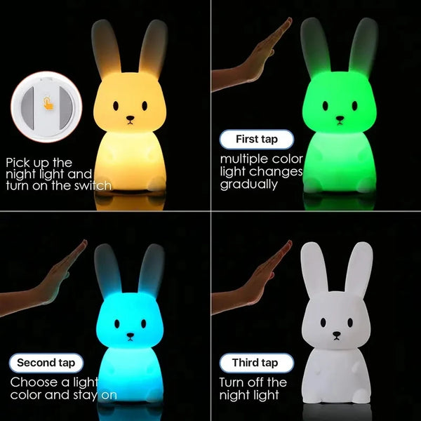 Cute silicone bunny lamp