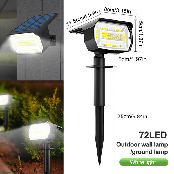 72/68 LED Solar Flood Lights Outdoor IP65 Waterproof 3 Modes Solar Garden Light Outdoo
