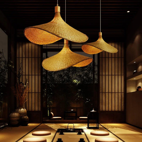 Chinese style hand-knitted bamboo pendant lights