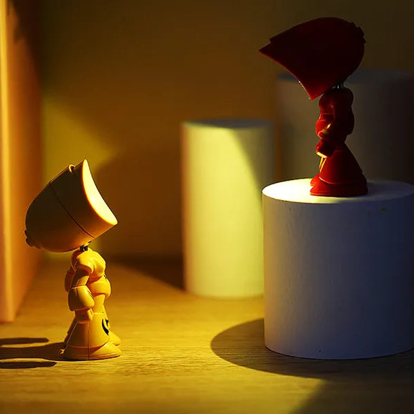 Cute Cartoon Mini Foldable Desk Lamp, Adjustable Angle, Dimmable, AAA Battery Powered, LED