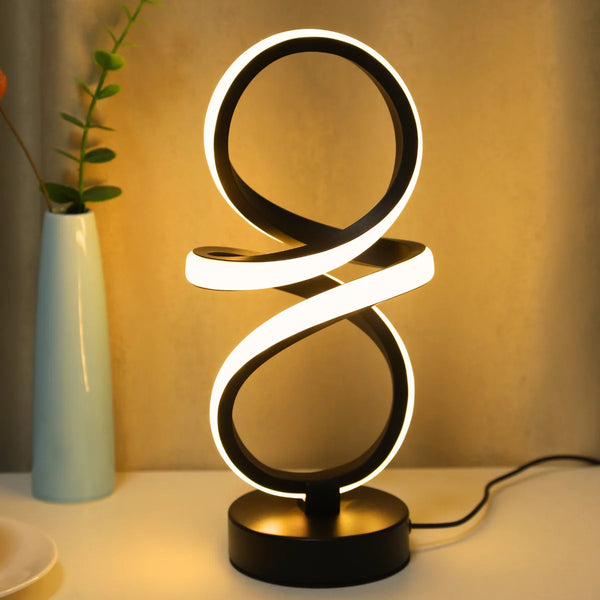 Creative Spiral LED Table Lamp, 3 Colors Adjustable, USB Power Supply