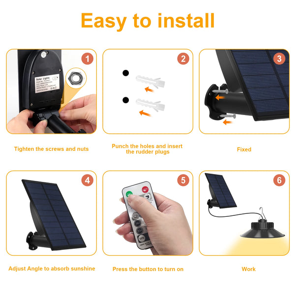 Solar pendant 1/2 units with remote control for indoor and outdoor areas