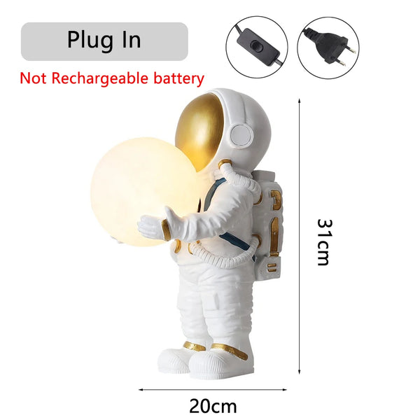 Astronaut desk lamps with rechargeable battery