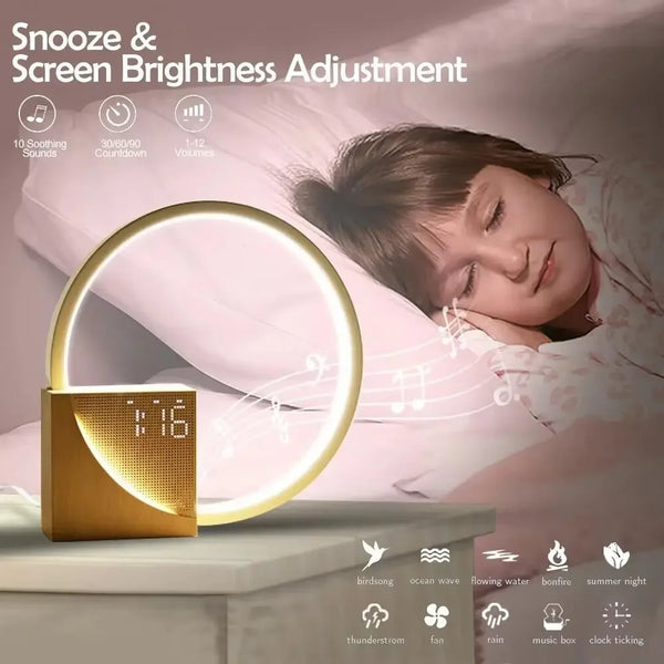 LED table lamp with alarm clock light
