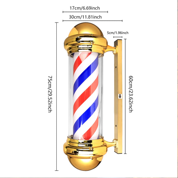 Cylindrical rotating light for beauty salon