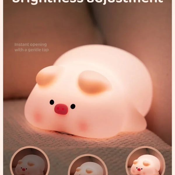 Pink Piggy Silicone Lamp