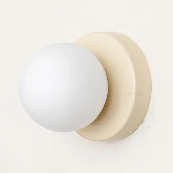 Nordic minimalist glass LED wall light with G9 base, orb style sconce