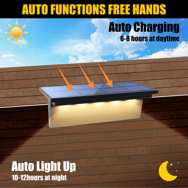 RGB LED Solar Step Lights (2/4PCS) – Waterproof & Anti-Theft | Super Bright Outdoor Stair Lighting