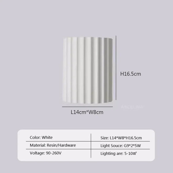 Nordic minimalist resin LED wall light