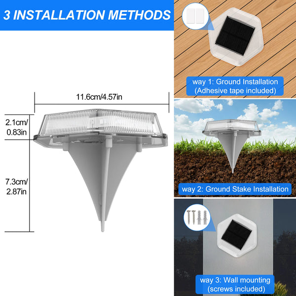 4PCS Solar Ground Lights β 12 LEDs Outdoor Pathway & Deck Lighting | Waterproof Underground Lights for Garden & Driveway