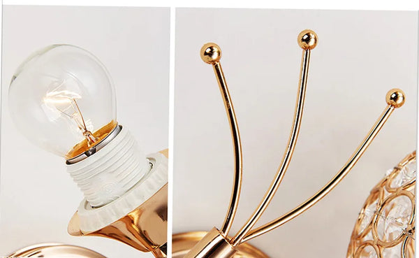 Modern wall lamp, E27 crystal sconce retro, industrial