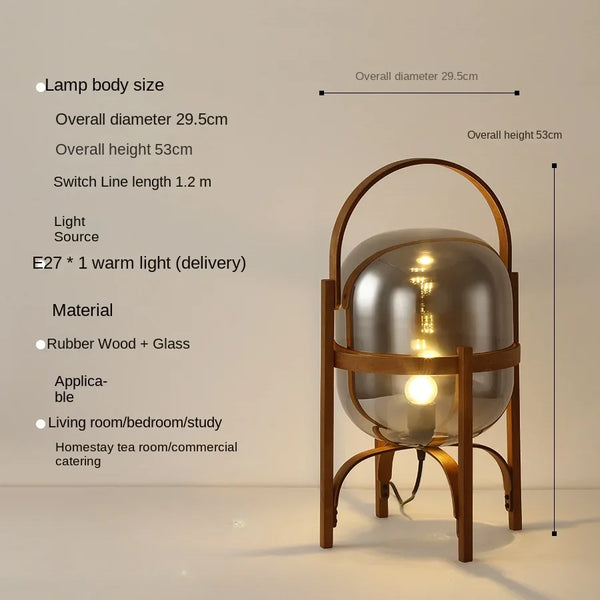 Simple wooden floor lamp for living room