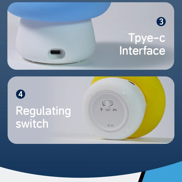 cute mushroom silicone lamp