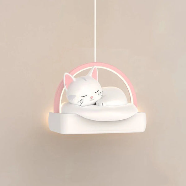 Bedside pendant lamp with cat lights