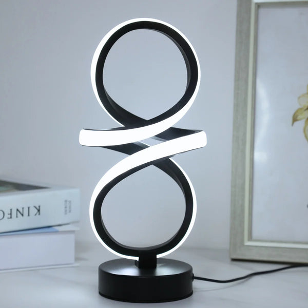 Creative Spiral LED Table Lamp, 3 Colors Adjustable, USB Power Supply