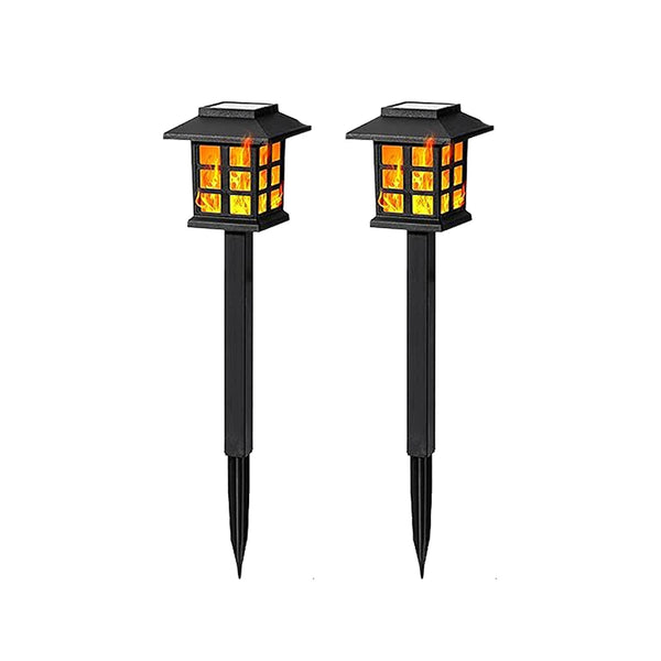 2/4PCS Solar Flame Torch Lights – 10 LEDs Flickering Outdoor Lamps for Garden, Path, Patio & Halloween Decor
