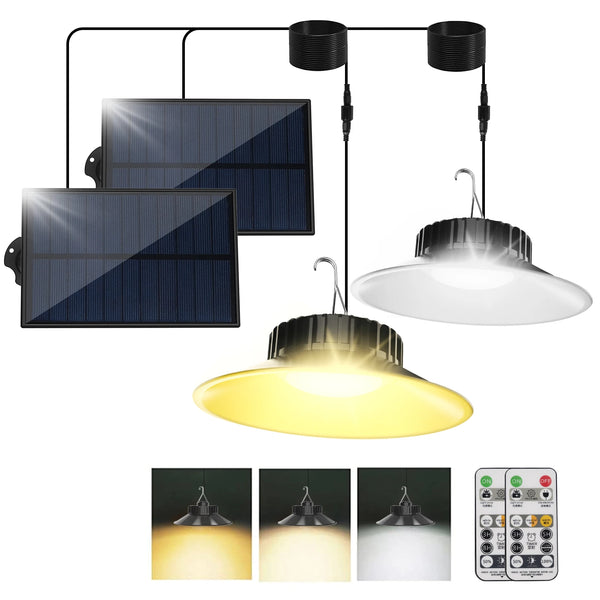 Solar pendant 1/2 units with remote control for indoor and outdoor areas