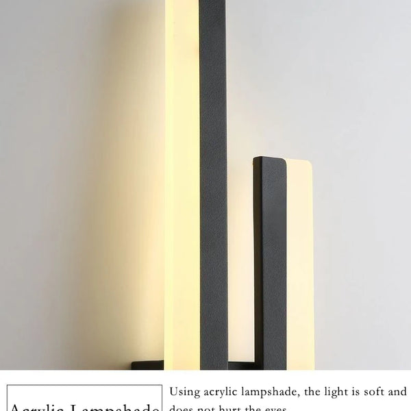 LED wall light for bedroom, sconces, acrylic lampshade